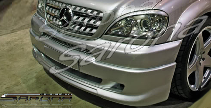 Custom Mercedes ML Front Bumper Add-on  SUV/SAV/Crossover Front Lip/Splitter (1998 - 2001) - $450.00 (Part #MB-006-FA)